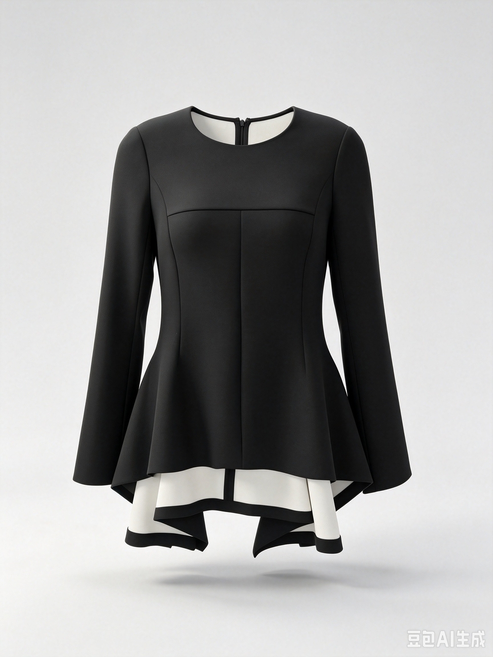 Stella McCartne Peplum Top with Contrast Hem